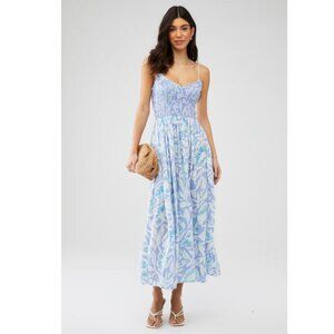 NEW Free People Sweet Nothings Midi Dress - Sleeveless in Blue Vista 1225 4s2